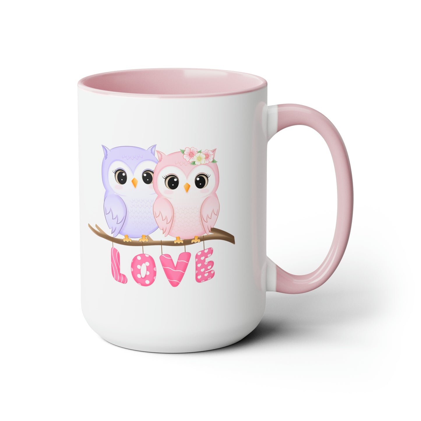 Owl Valentine's Day mug sister gift Coffee Mug pregnancy reveal gift heart mug gift for her Mug wife Coffee tea 15oz