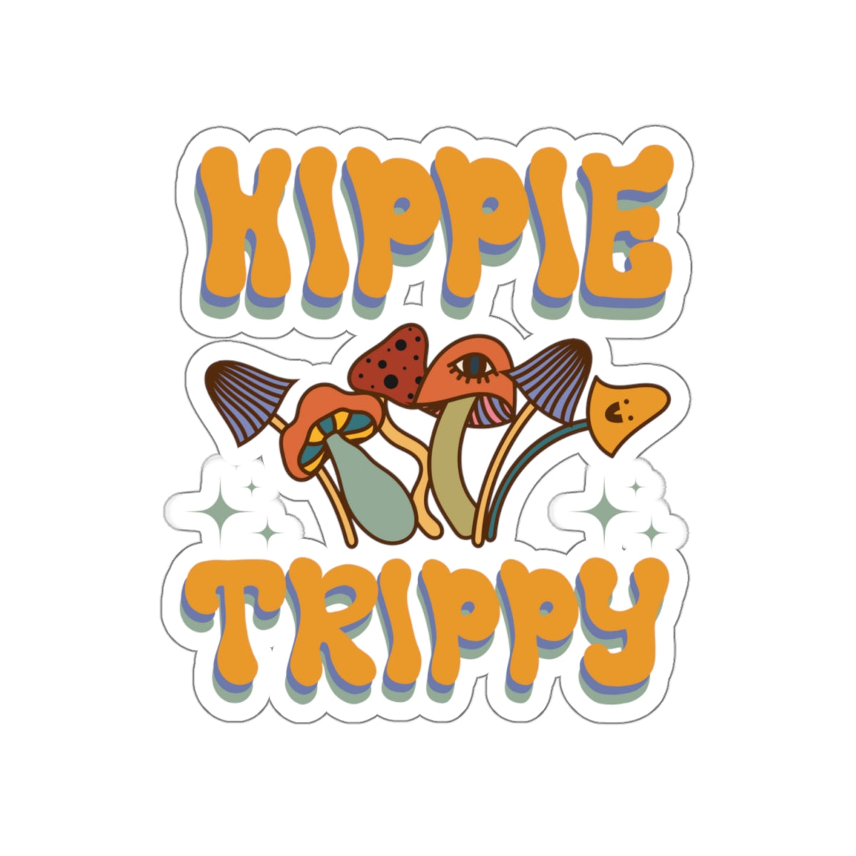 Hippy trippy sticker Mushroom sticker coworker gift funny gift bestfriend gift Kiss-Cut Stickers Halloween stickers bear rainbow sticker