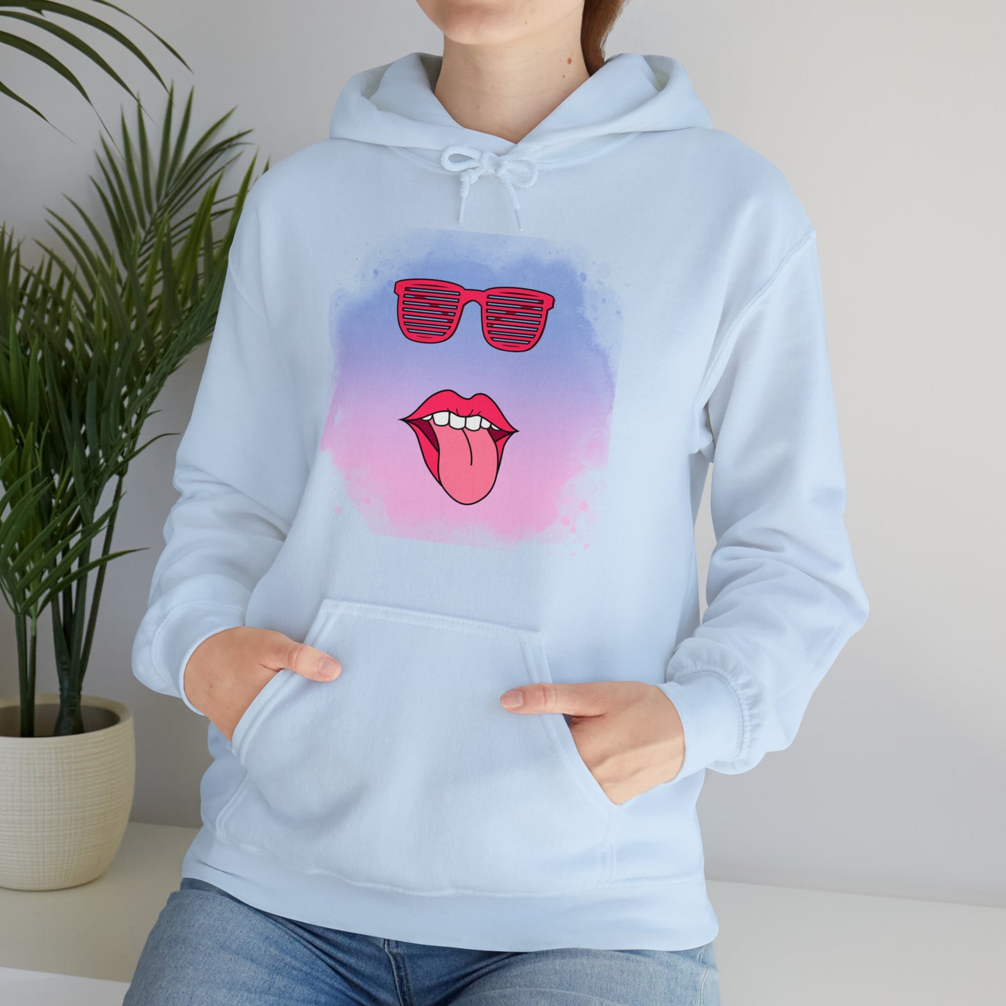 Lip Sunglasses Hoodie, Bubble Gum kiss Hoodie, Fun Summer shirt, Birthday gift for her, Galantine gift for her,best friend gift, vacation