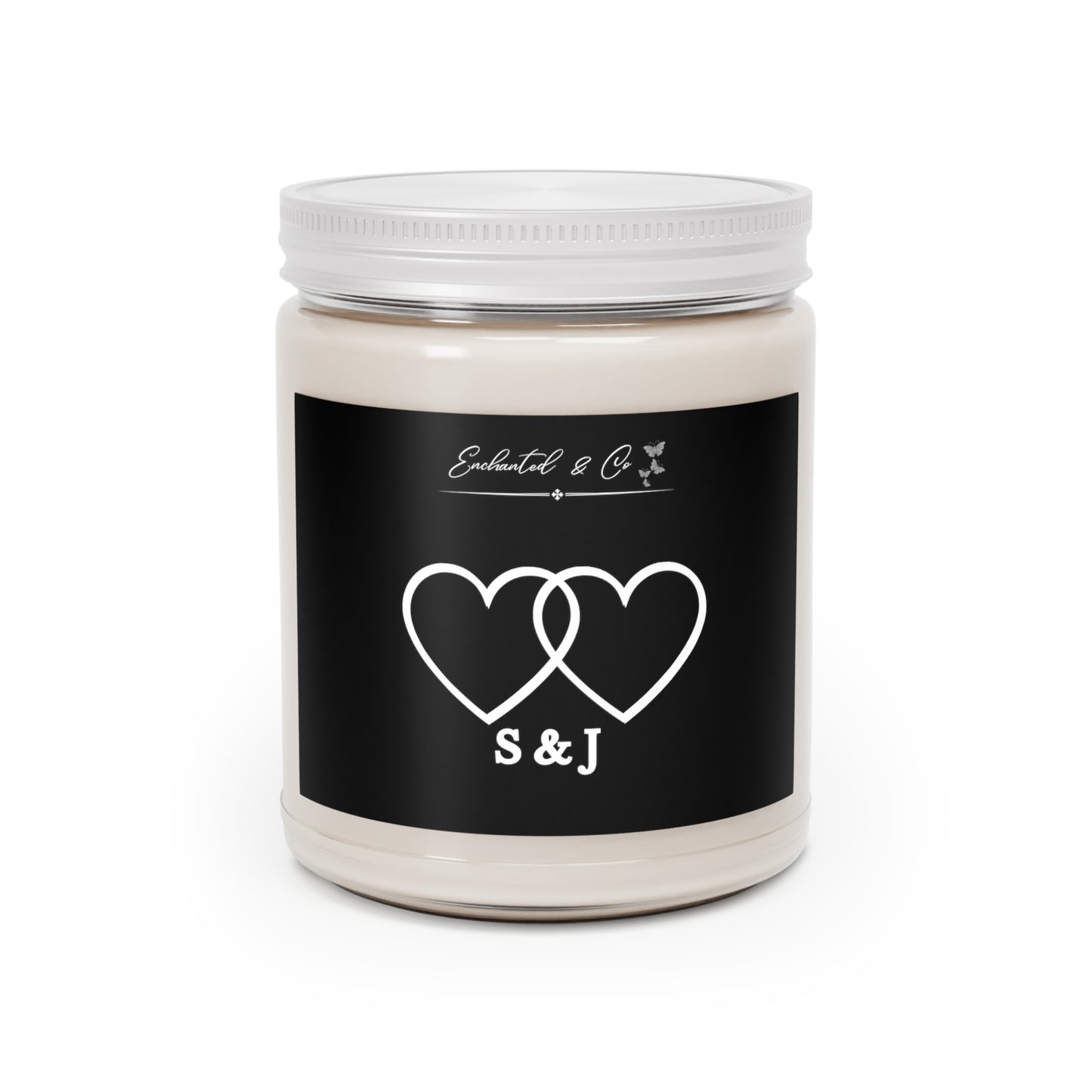 Couples initials hearts candle engagement gift valentines Day gift bestie gift birthday gift for her  candle best friend gift