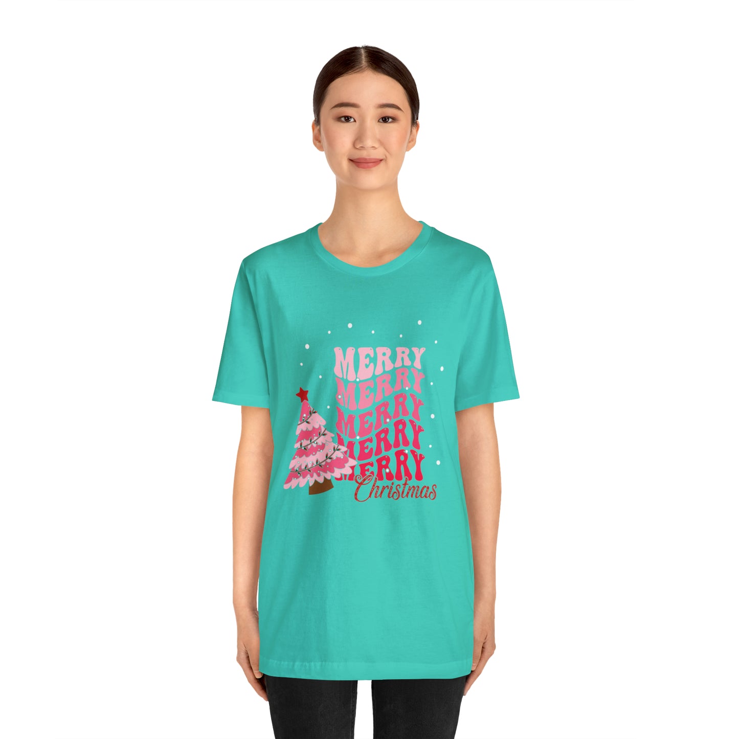 Festive AF shirt Pink Merry Bright Christmas Tshirt for Women Christmas Shirt Sweater Holiday Christmas gift for her gift for him unisex