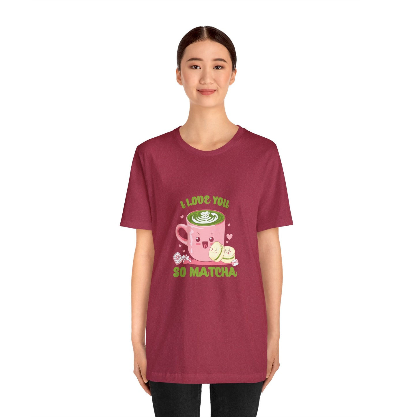 I love so matcha shirt Valentine's Day gift for her funny aesthetic gift for him funny gift for best friend vacation shirt wife husband wife