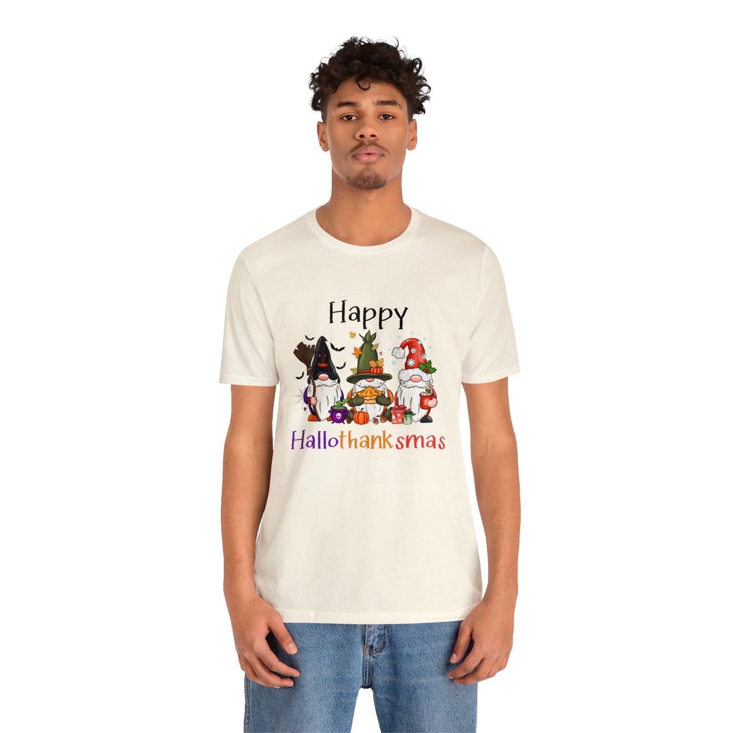 Gnomes lover gift gnomes Halloween shirt gift for her gift for him happy Hallothanksmas Shirt Unisex Tee Christmas gift Thanksgiving shirt