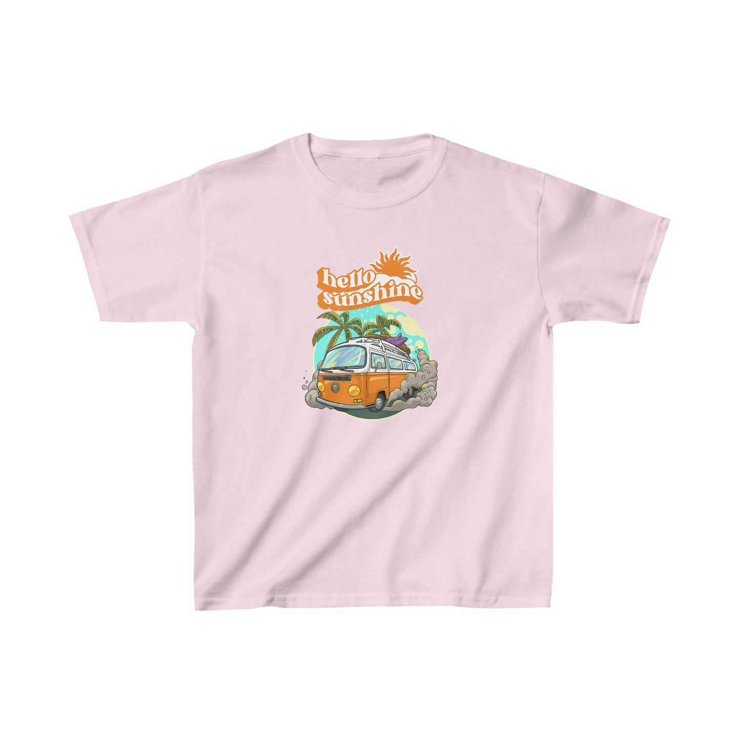 Retro Hello sunshine shirt kid summer shirt Bus party shirt birthday shirt kid birthday party shirt Christmas shirt Rainbow cloud kid shirt