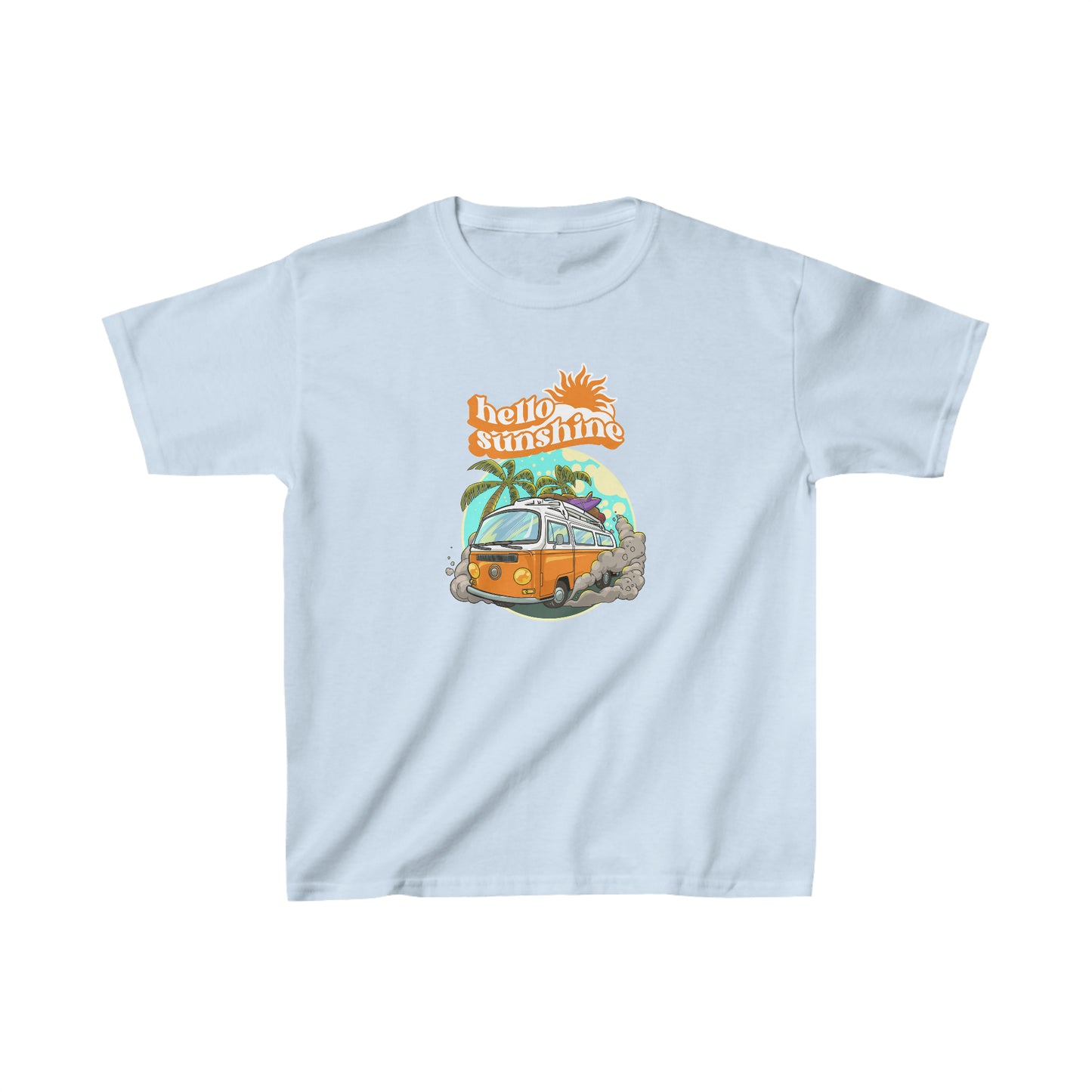 Retro Hello sunshine shirt kid summer shirt Bus party shirt birthday shirt kid birthday party shirt Christmas shirt Rainbow cloud kid shirt
