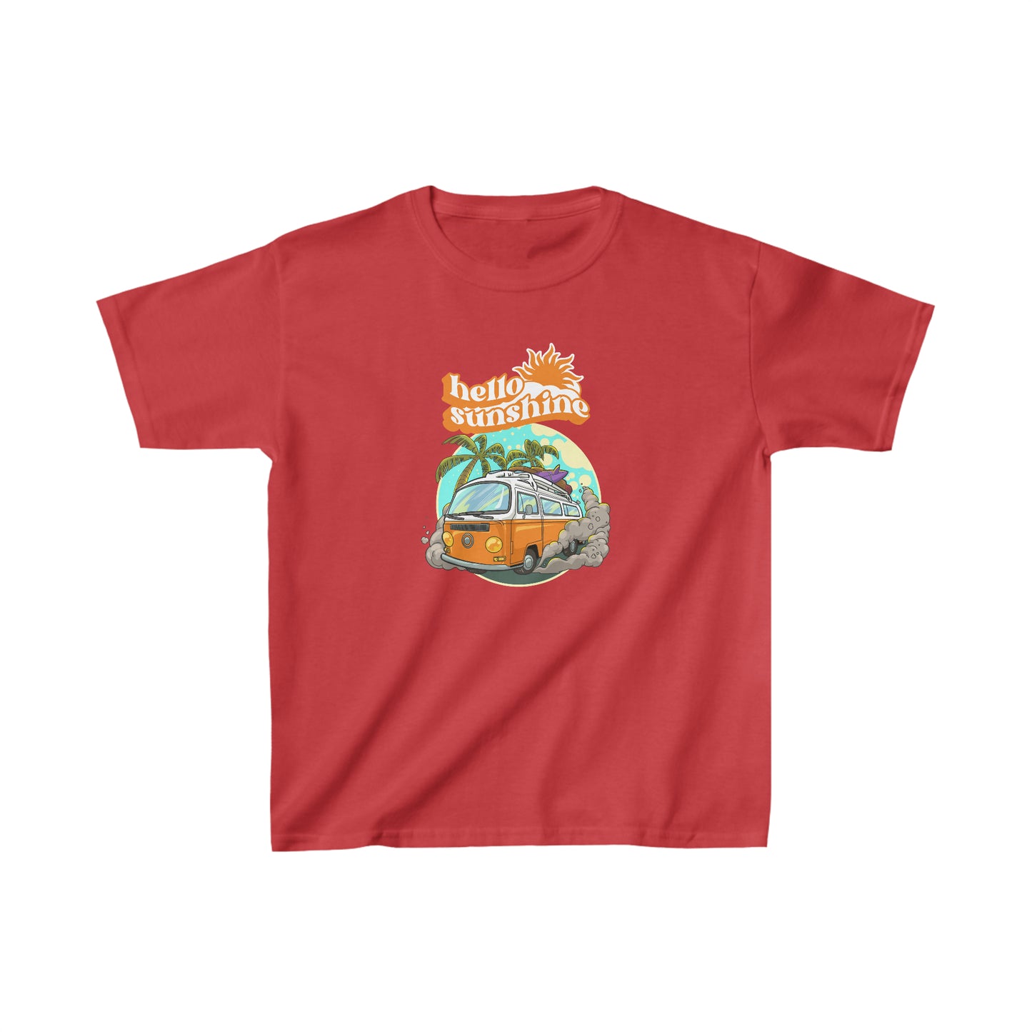 Retro Hello sunshine shirt kid summer shirt Bus party shirt birthday shirt kid birthday party shirt Christmas shirt Rainbow cloud kid shirt