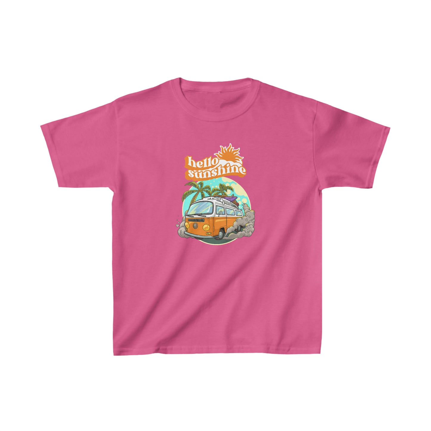 Retro Hello sunshine shirt kid summer shirt Bus party shirt birthday shirt kid birthday party shirt Christmas shirt Rainbow cloud kid shirt