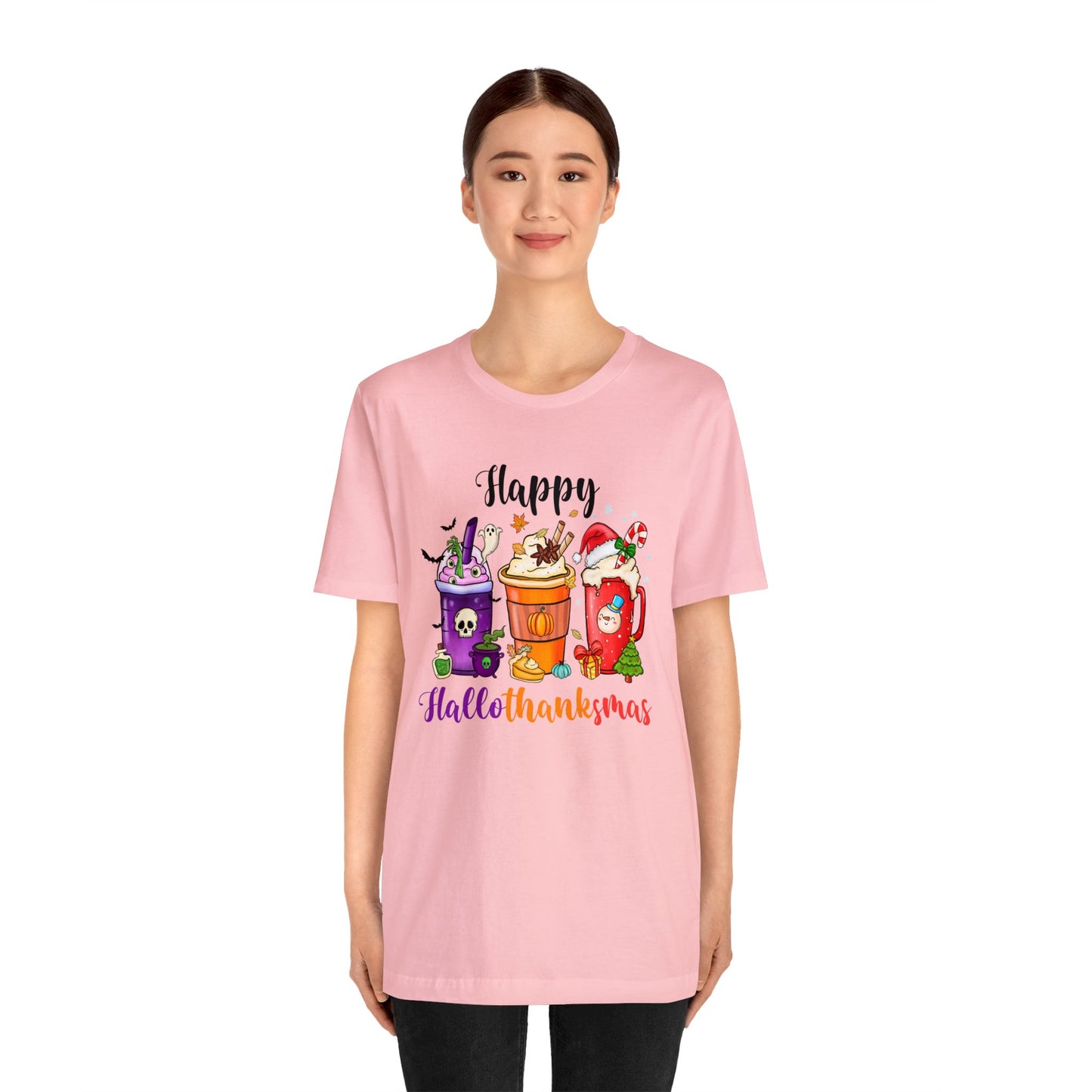 Happy Halloween shirt Fall drinks shirt Halloween shirt gift for her gift for him happy Hallothanksmas Shirt Christmas gift Thanksgiving