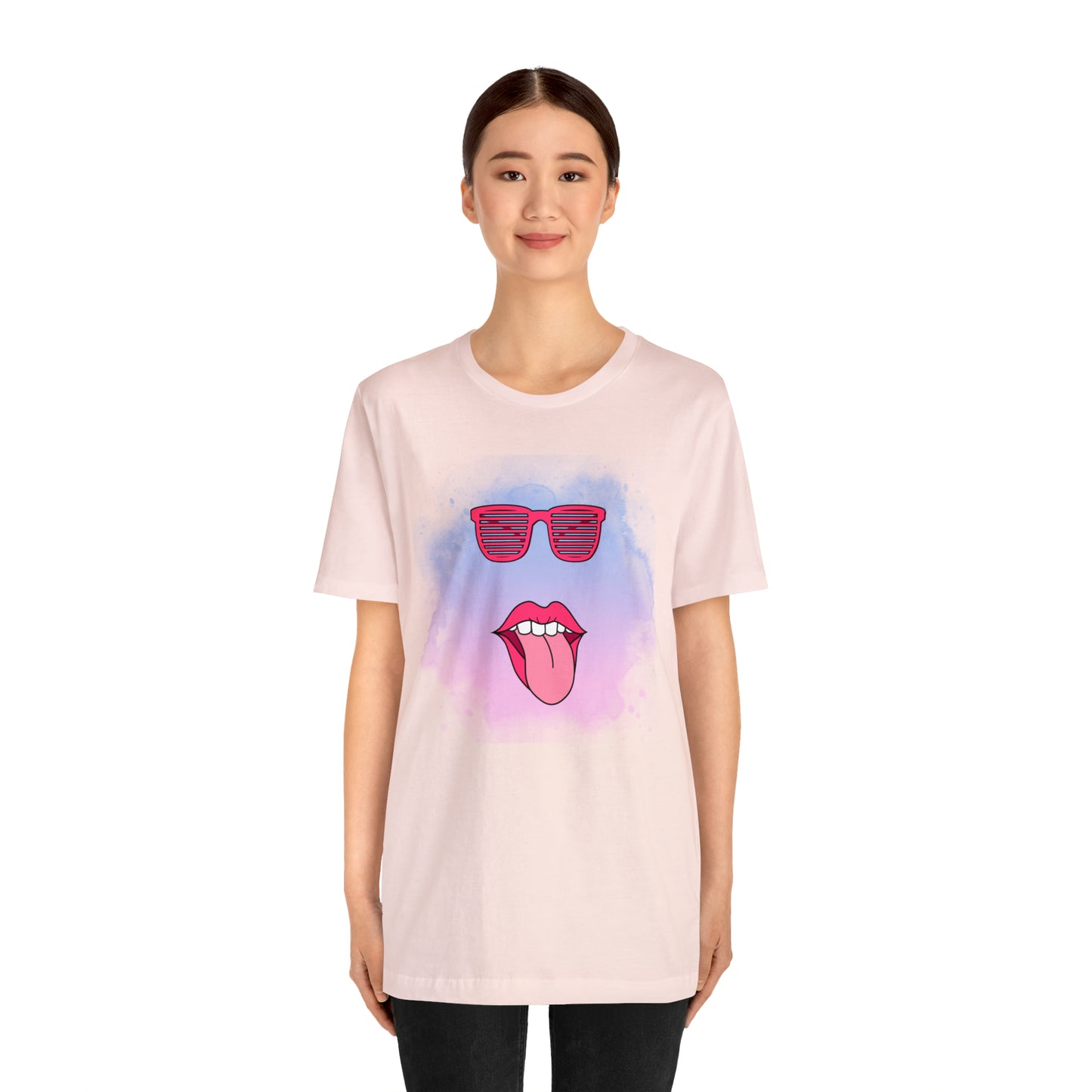 Lip Sunglasses t-shirt, Bubble gum kiss shirt,Pink Gum Shirt,Galantine gift travel shirt,best friend trip,girls vacation trip, Unisex Jersey