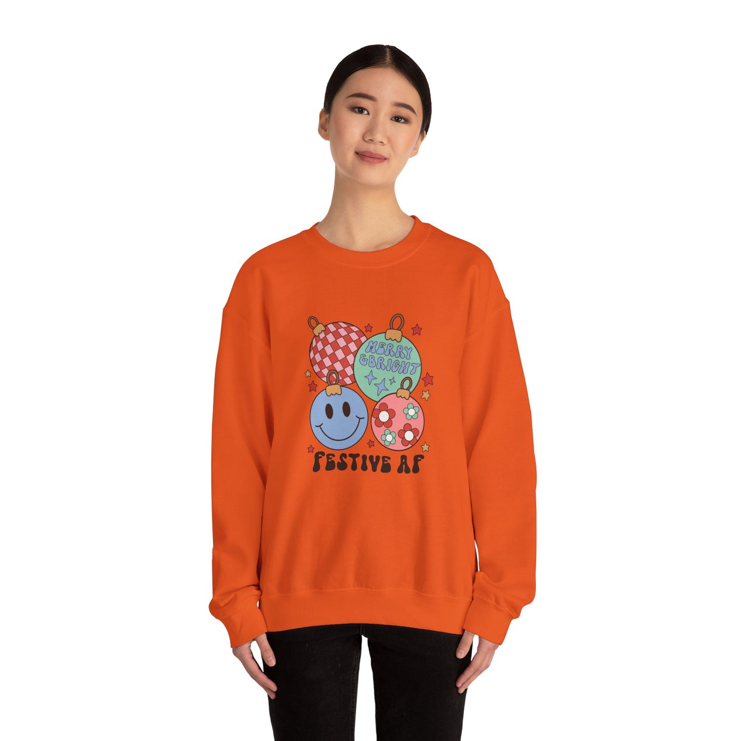 Festive AF Christmas sweater Christmas women sweatshirt Merry Christmas cupcake hot cocoa sweatshirt Bright Christmas gift for her