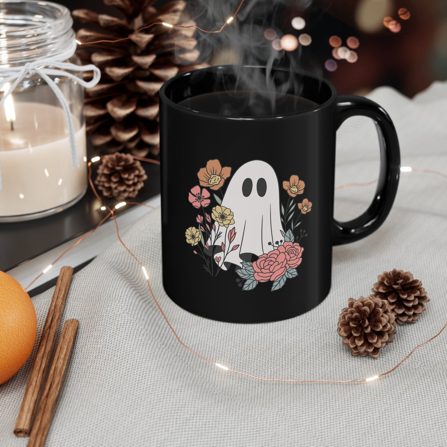Halloween lover gift Halloween mug ghost mug coffee lover gift tea lover gift for her gift for him Mug Bestfriend Christmas 11oz Black Mug