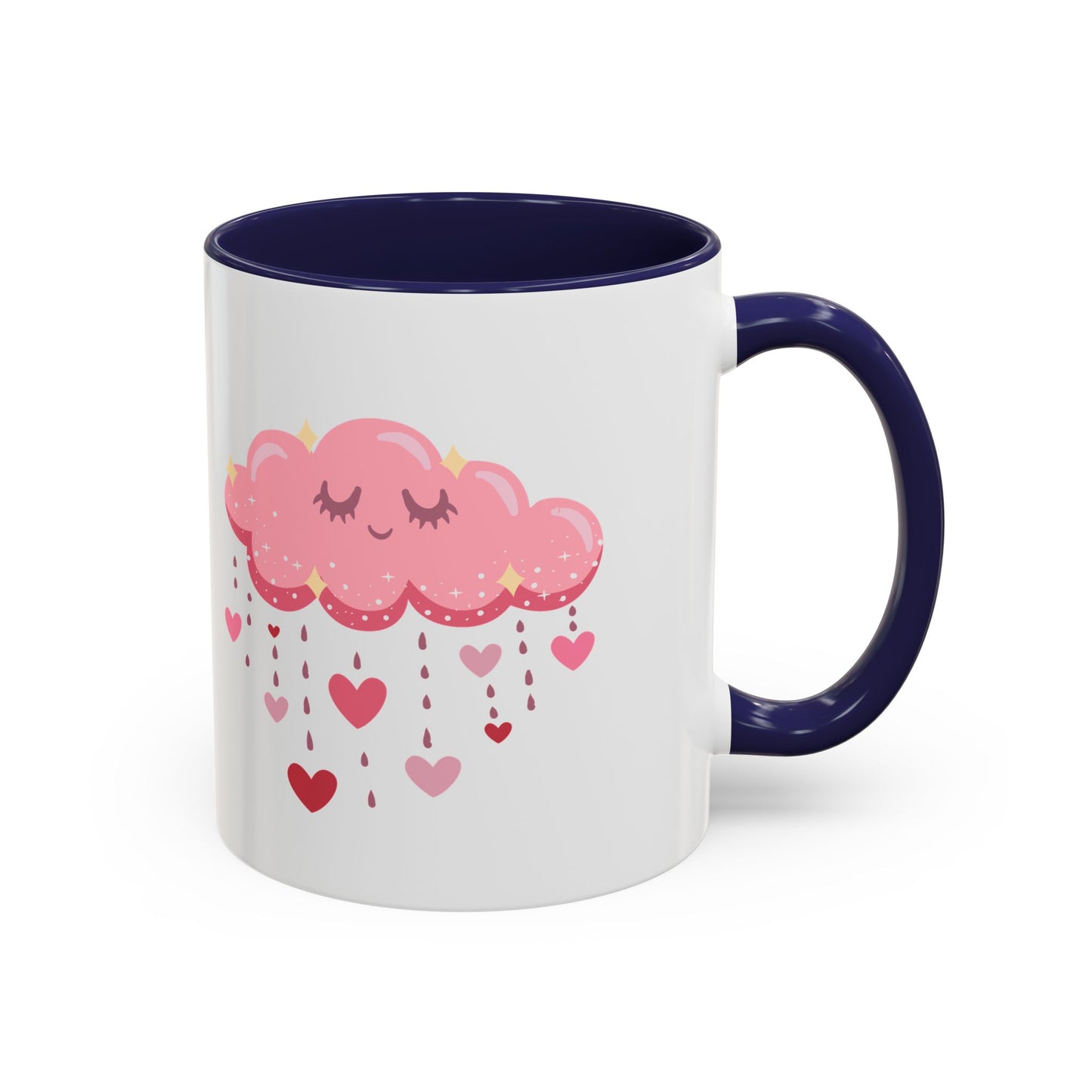 Happy pink cloud mug pink hearts mug Valentines day mug Galantines day Bestie giftforher gift tea Mug Coffee Gift for Mom vday gift girlboss