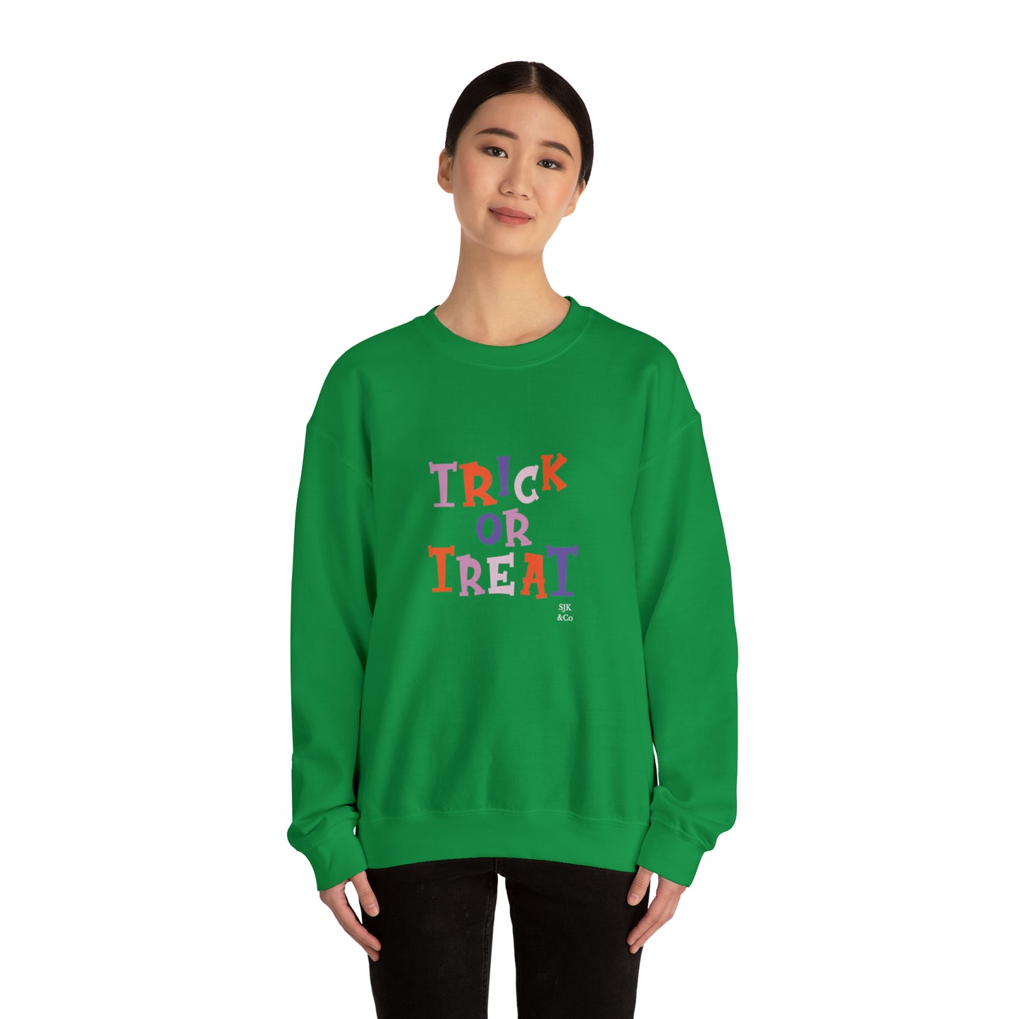 Trick or Treat Funny Halloween Sweatshirt Funny Halloween Horror Shirt Halloween Women's Sweatshirt Funny Halloween Tee Unisex gift pastel