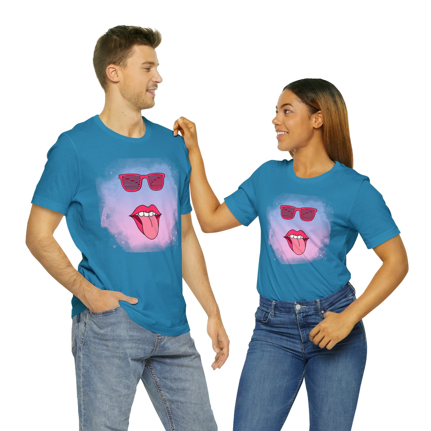 Lip Sunglasses t-shirt, Bubble gum kiss shirt,Pink Gum Shirt,Galantine gift travel shirt,best friend trip,girls vacation trip, Unisex Jersey