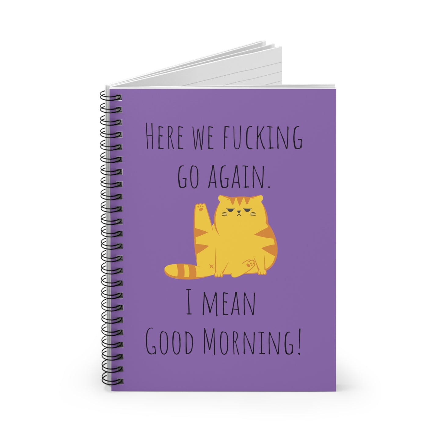 Grumpy cat notebook energy notebook bullet journal light purple Manifest Journal Bullet journal Spiral Notebook - Ruled Line