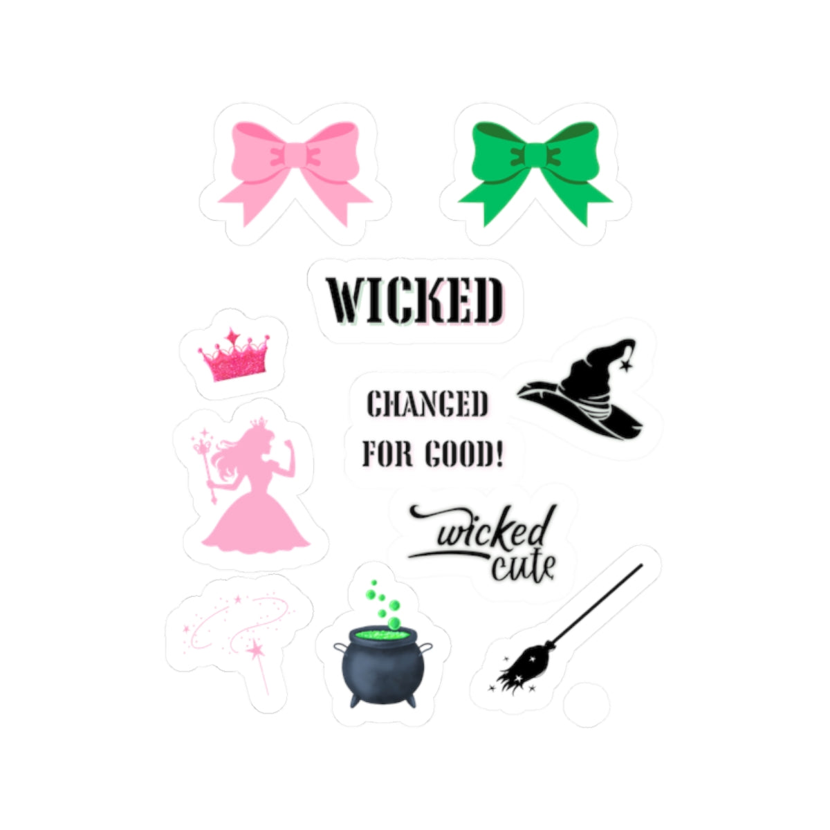 Wicked inspired sticker page new year new me sticker witchy sticker Magical AF sticker bestie sticker cauldron stickers bestfriend pink bow