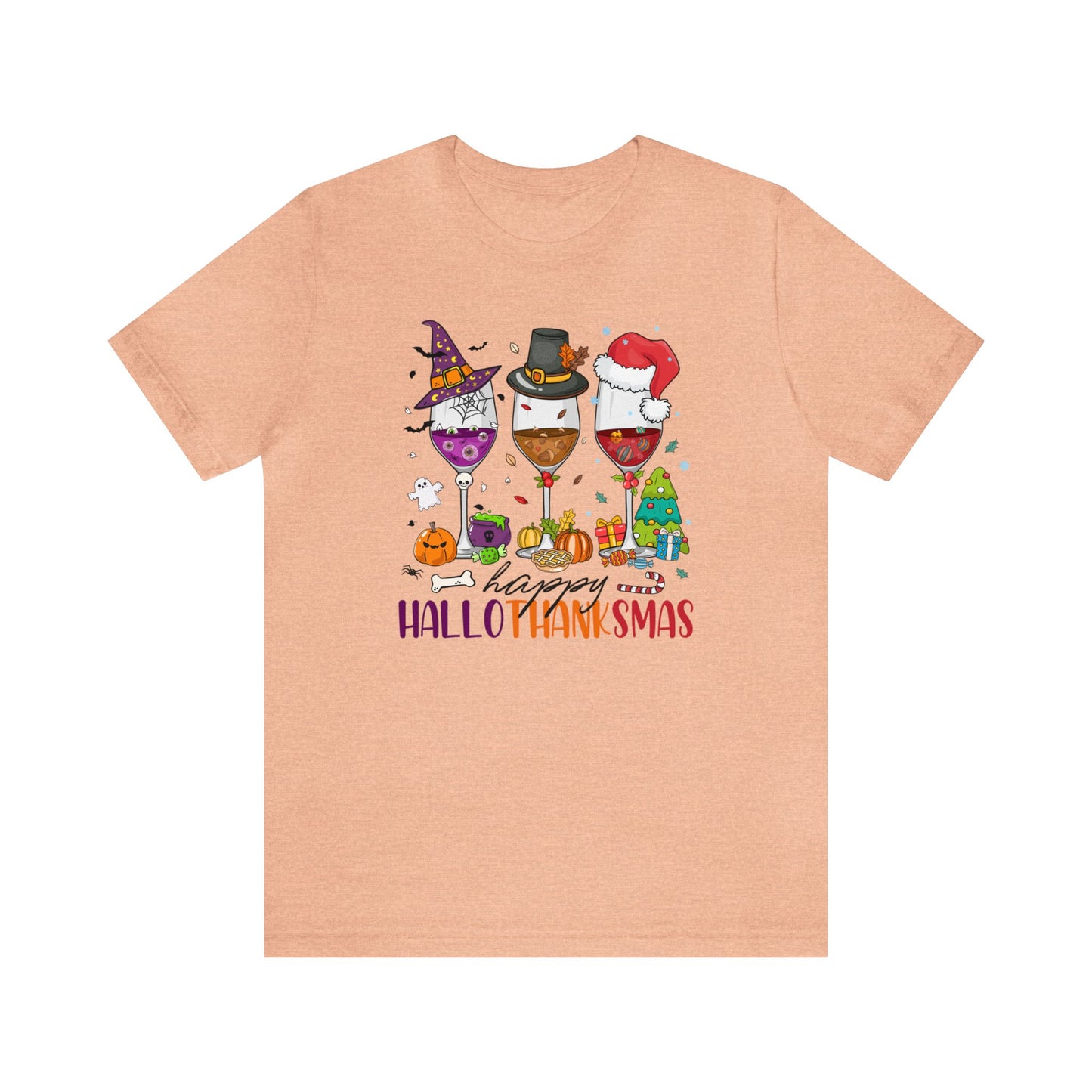 Wine lover shirt Happy holidays shirt Hallothanksmas gift for her gift for him happy Hallothanksmas Shirt Christmas gift Thanksgiving shirt