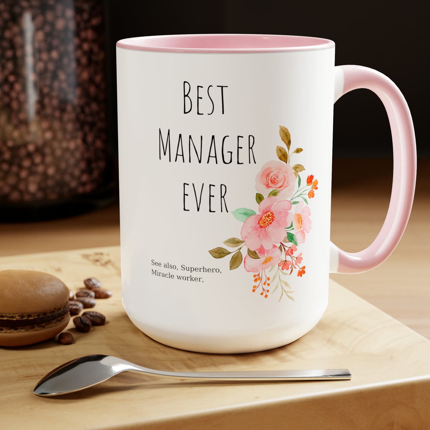 Best Manager ever mug Christmas mug gift for mom gift mug Floral mug gift for her Mug funny gift for wife Coffee Mugs Christmas gift 15oz