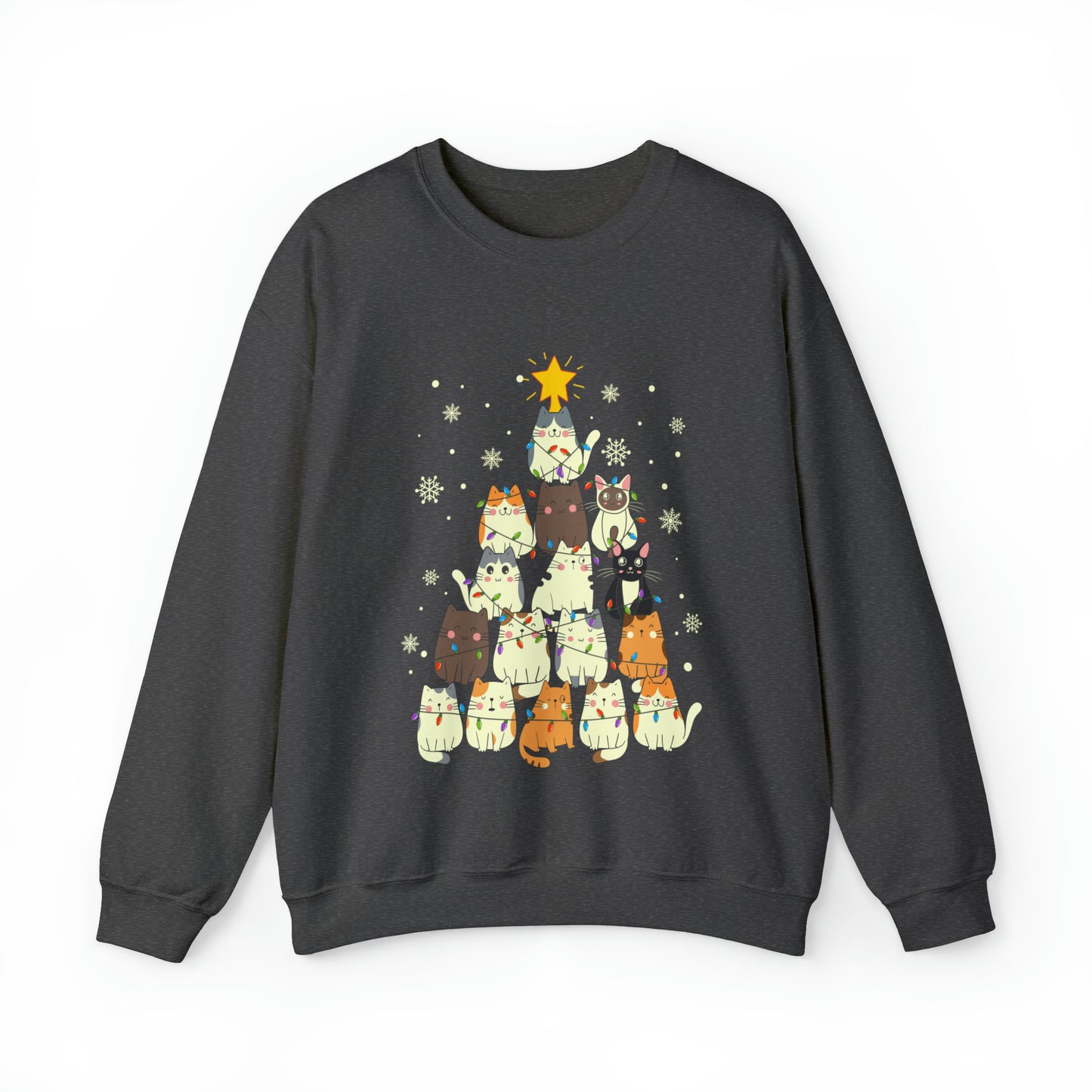 Cat Christmas sweater Kitty Christmas tree sweatshirt Family Cat lover gift for gift for him Merry Bright Christmas sweatshirt Christmas