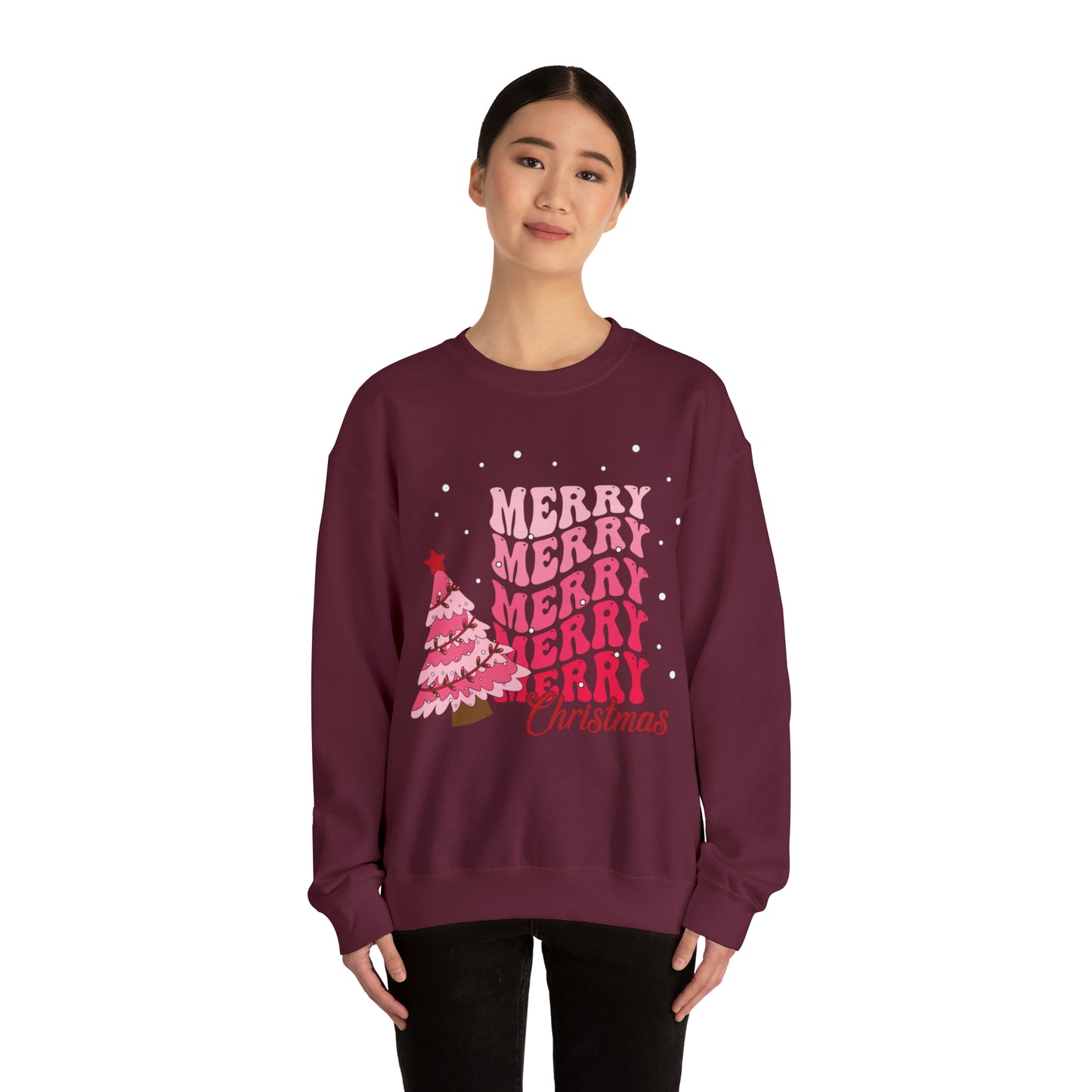 Festive AF sweater Pink Merry Bright Christmas Sweatshirt for Women Christmas Shirt Sweater Holiday Christmas gift for her gift for him