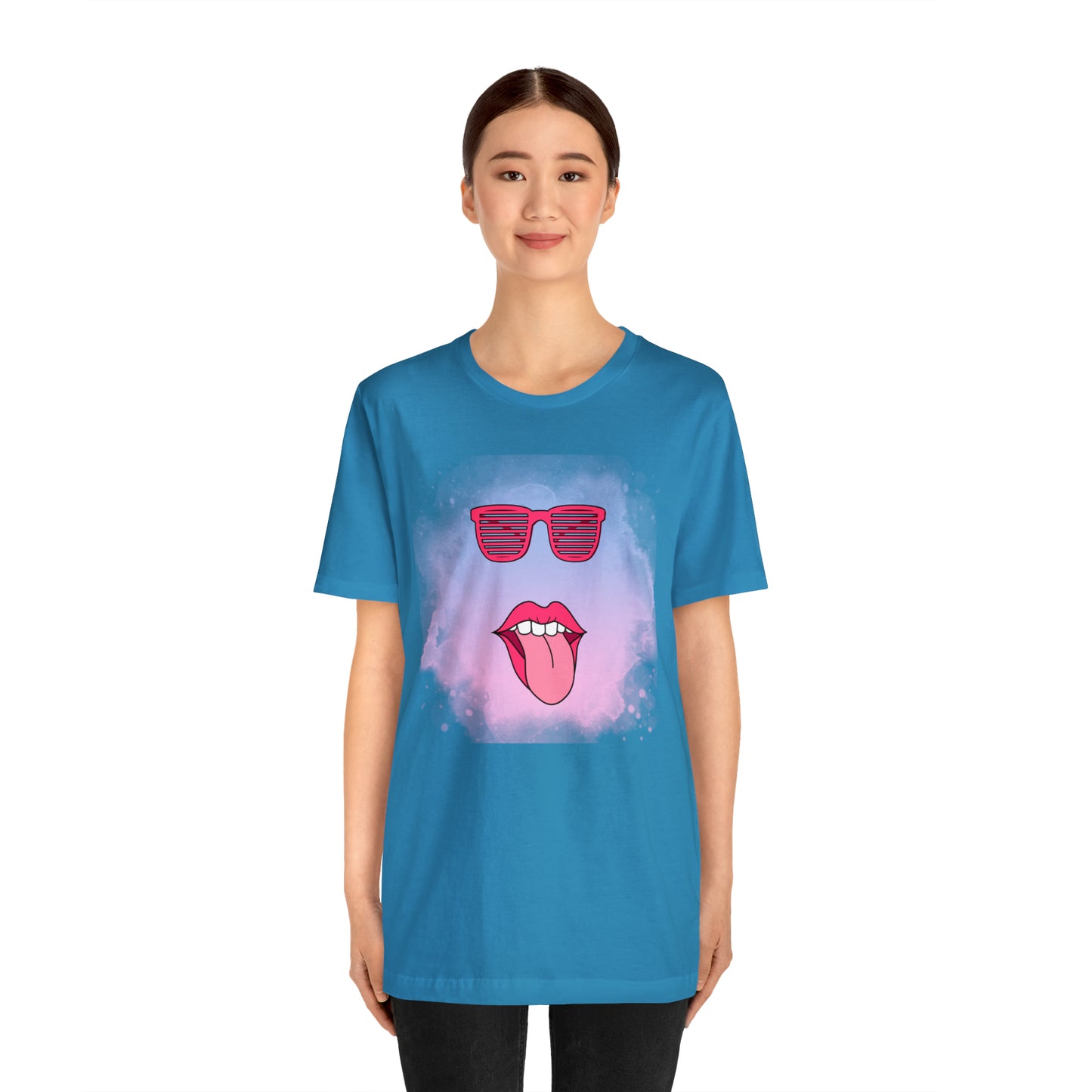 Lip Sunglasses t-shirt, Bubble gum kiss shirt,Pink Gum Shirt,Galantine gift travel shirt,best friend trip,girls vacation trip, Unisex Jersey