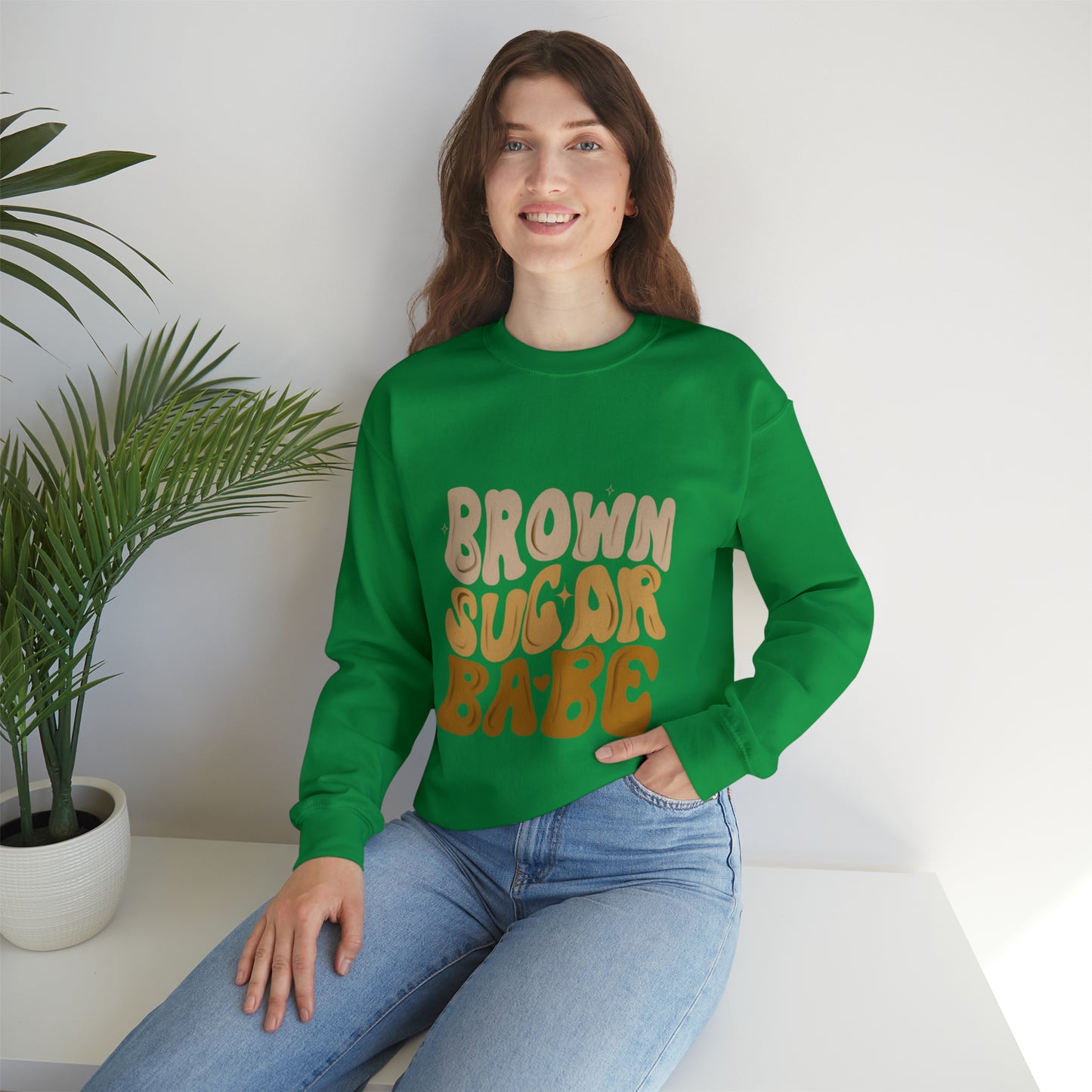 Brown Sugar Babe sweatshirt, Brown Beauty shirt, Birthday gift for her, Melanin sweatshirt, Unisex Heavy Blend Crewneck Sweatshirt