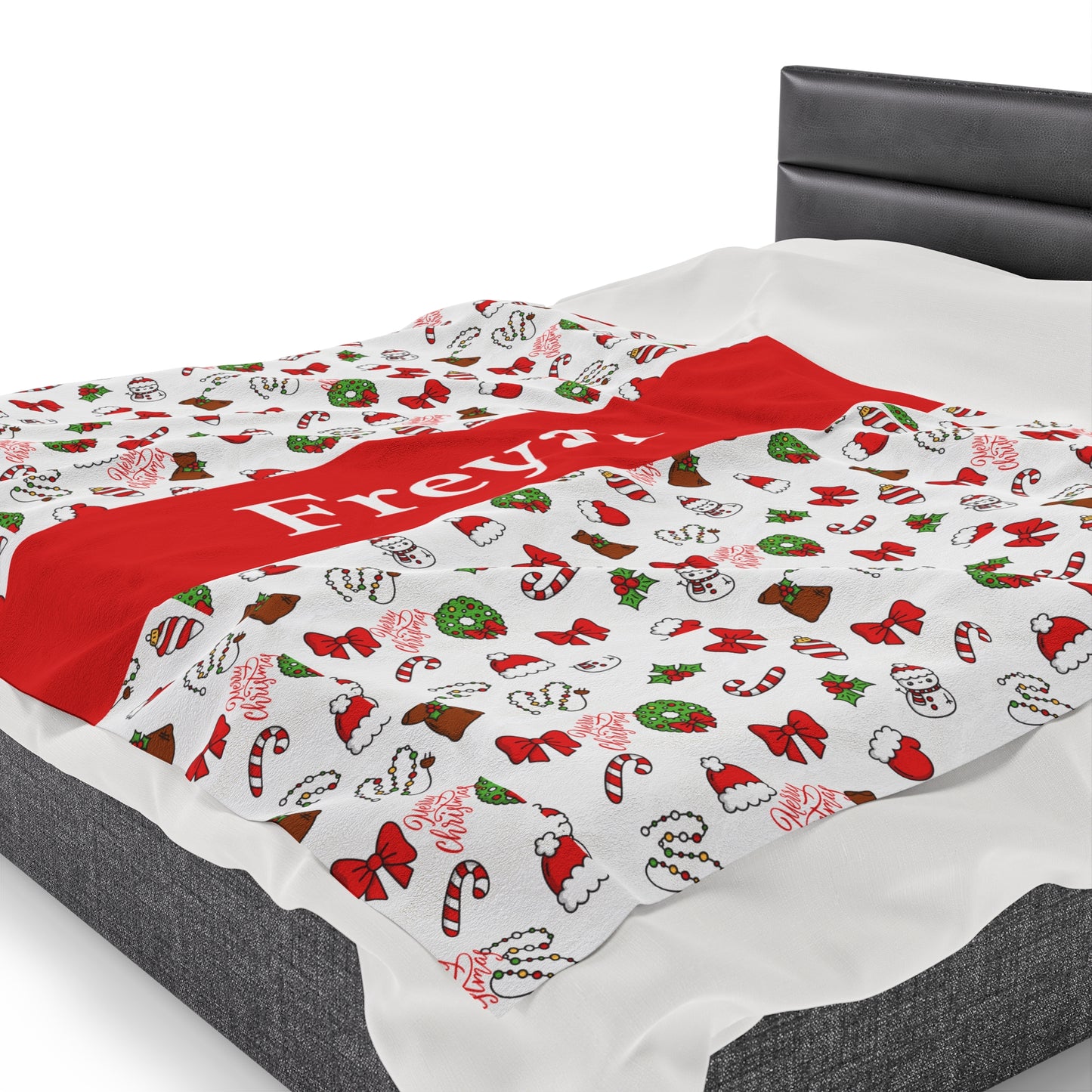 Christmas Blanket kids custom name christmas blanket Merry christmas personalized blanket Movie watching blanket Velveteen Plush Blanket