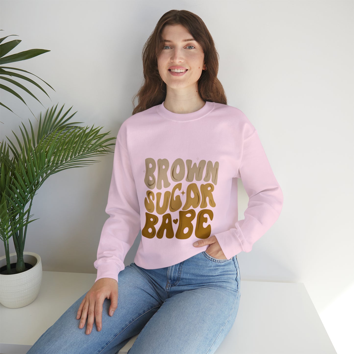 Brown Sugar Babe sweatshirt, Brown Beauty shirt, Birthday gift for her, Melanin sweatshirt, Unisex Heavy Blend Crewneck Sweatshirt