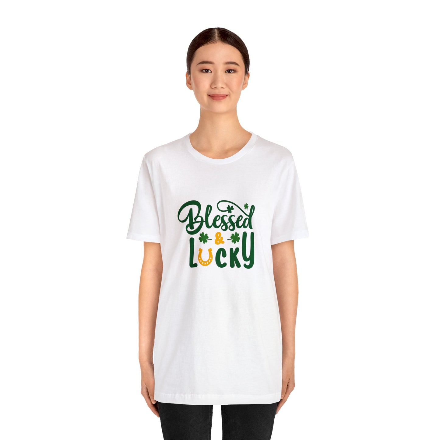 St Patrick's Day shirt blessed and lucky shirt Irish leaf shirt Unisex Tee Retro Shirt T-Shirt best friend vacation shirt beach