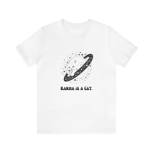 Karma is a cat shirt Cat lover tshirt book lover shirt Taylor witchy cat Shirt Halloween Cat Gift for Cat Lover Gift for Cat lover shirt