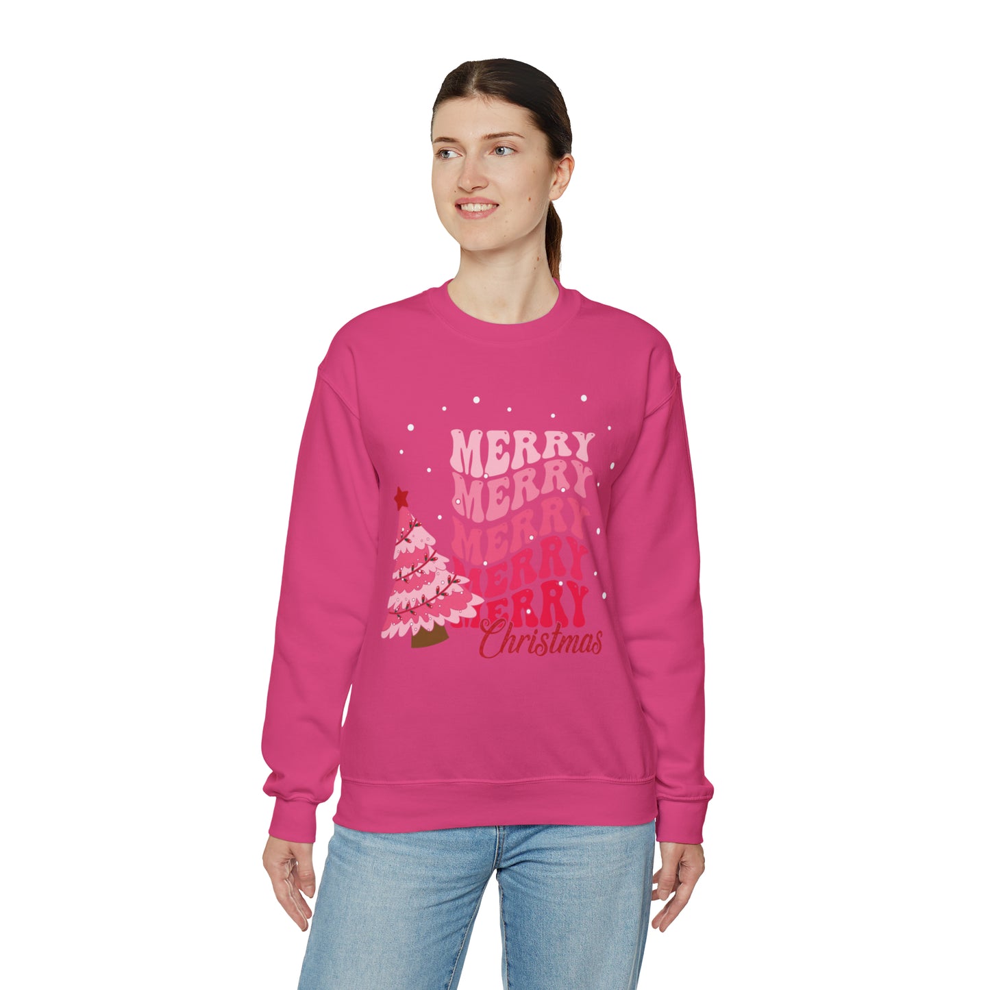 Festive AF sweater Pink Merry Bright Christmas Sweatshirt for Women Christmas Shirt Sweater Holiday Christmas gift for her gift for him