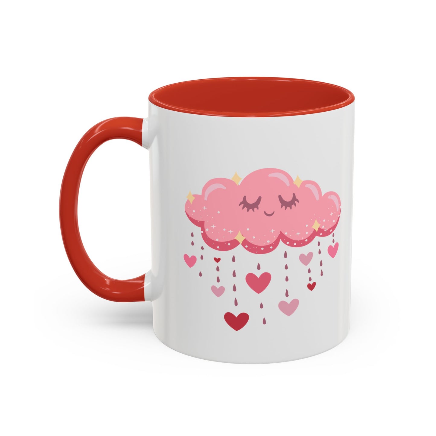 Happy pink cloud mug pink hearts mug Valentines day mug Galantines day Bestie giftforher gift tea Mug Coffee Gift for Mom vday gift girlboss