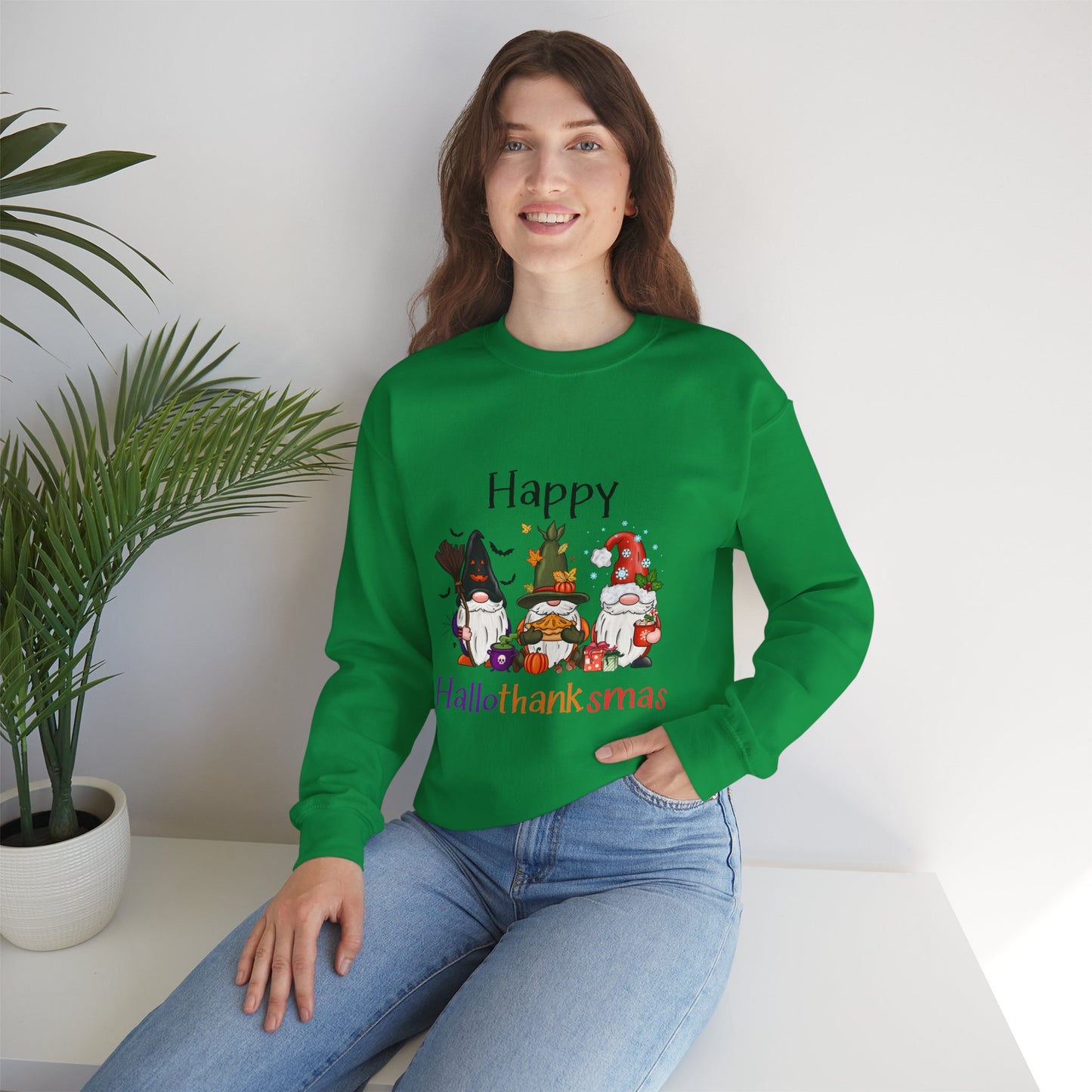 Happy Hallothanksmas Sweatshirt gnome Halloween sweater Gift For her for him Christmas Sweatshirt Cute Halloween Sweater HalloweenSweatshirt