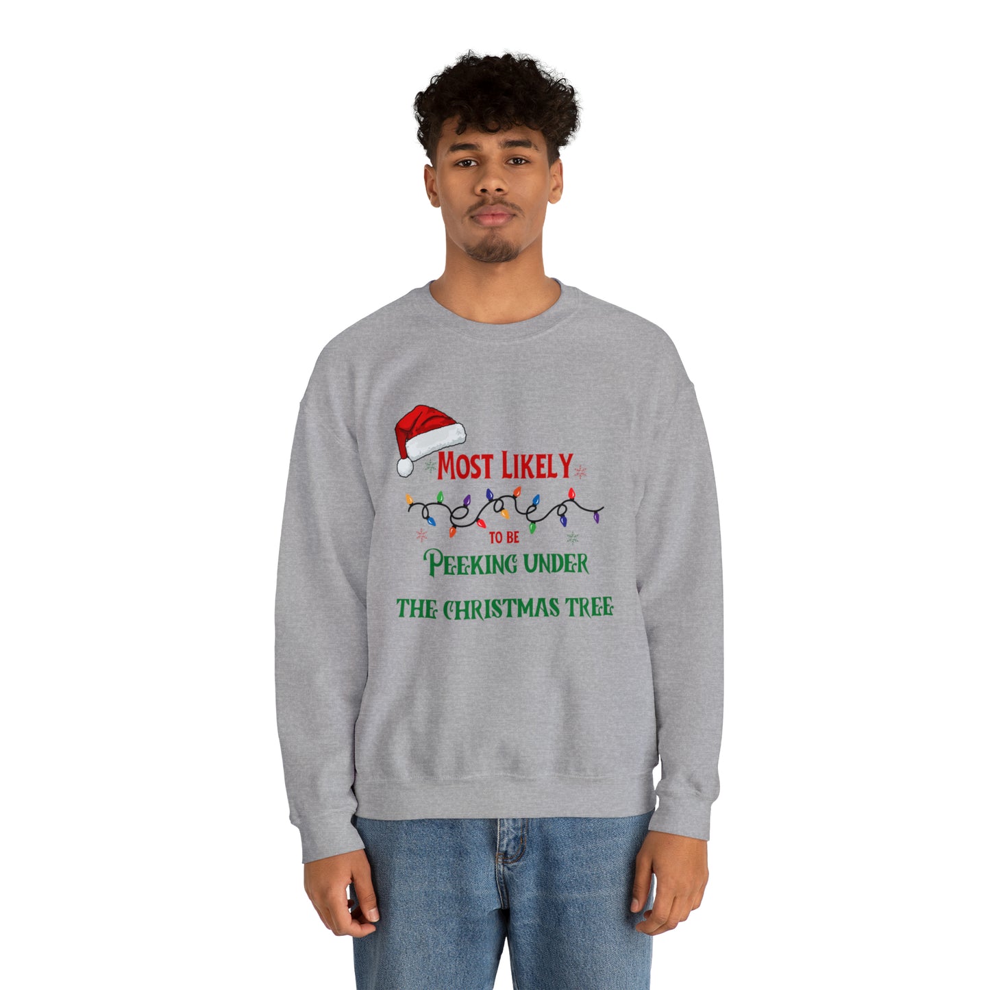 Matching Family Christmas Shirts Most likely to peek under the Christmas tree Santa claus Hat family tshirts Family Christmas Shirt, Matching Xmas Tees Custom Christmas T shirt photos