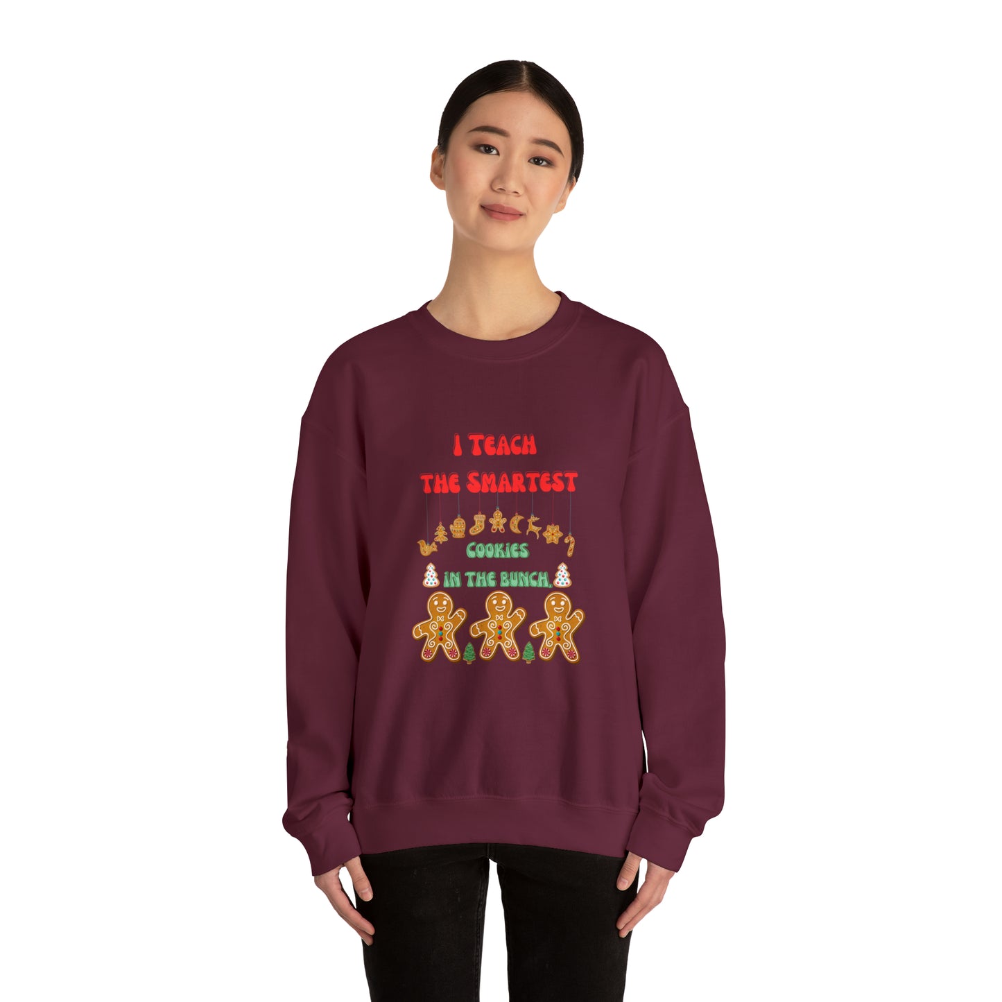 Smartest cookies sweater teacher Christmas sweater Christmas gingerbread cookies house sweatshirt Bright teacher Christmas gift for her