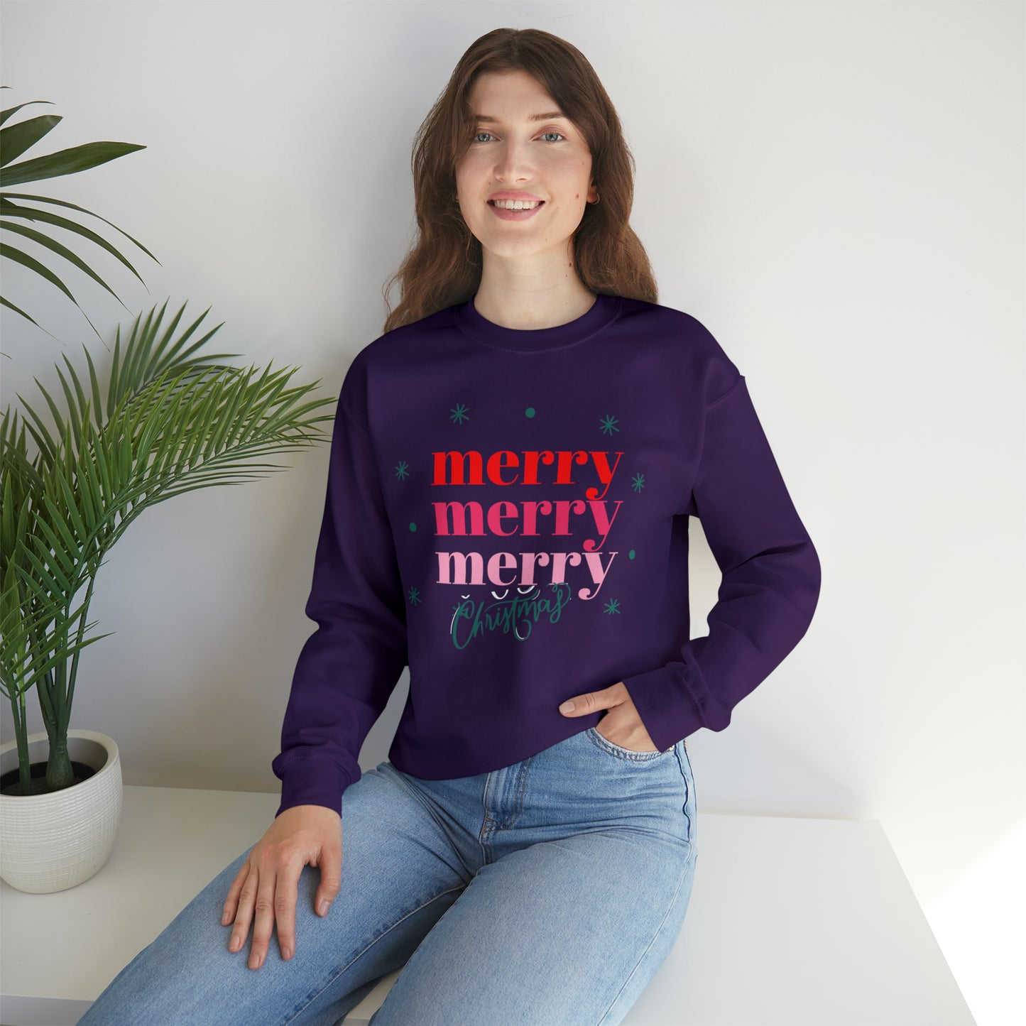 Festive AF sweater Pink Merry Bright Christmas Sweatshirt for Women Christmas Shirt Sweater Holiday Christmas gift for her gift for him