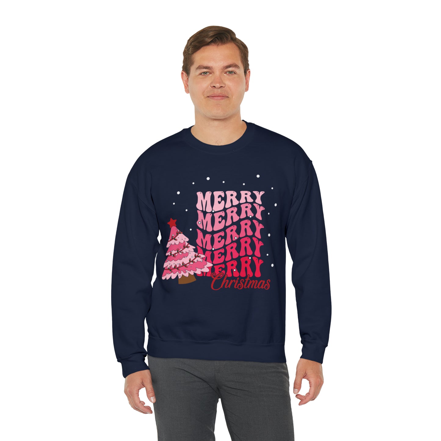 Festive AF sweater Pink Merry Bright Christmas Sweatshirt for Women Christmas Shirt Sweater Holiday Christmas gift for her gift for him