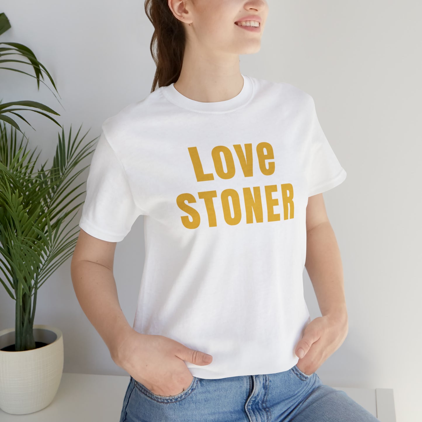 Love Stoner Tshirt, Gift for her, Gift for him, Festival shirt, Unisex Jersey Short Sleeve Tee