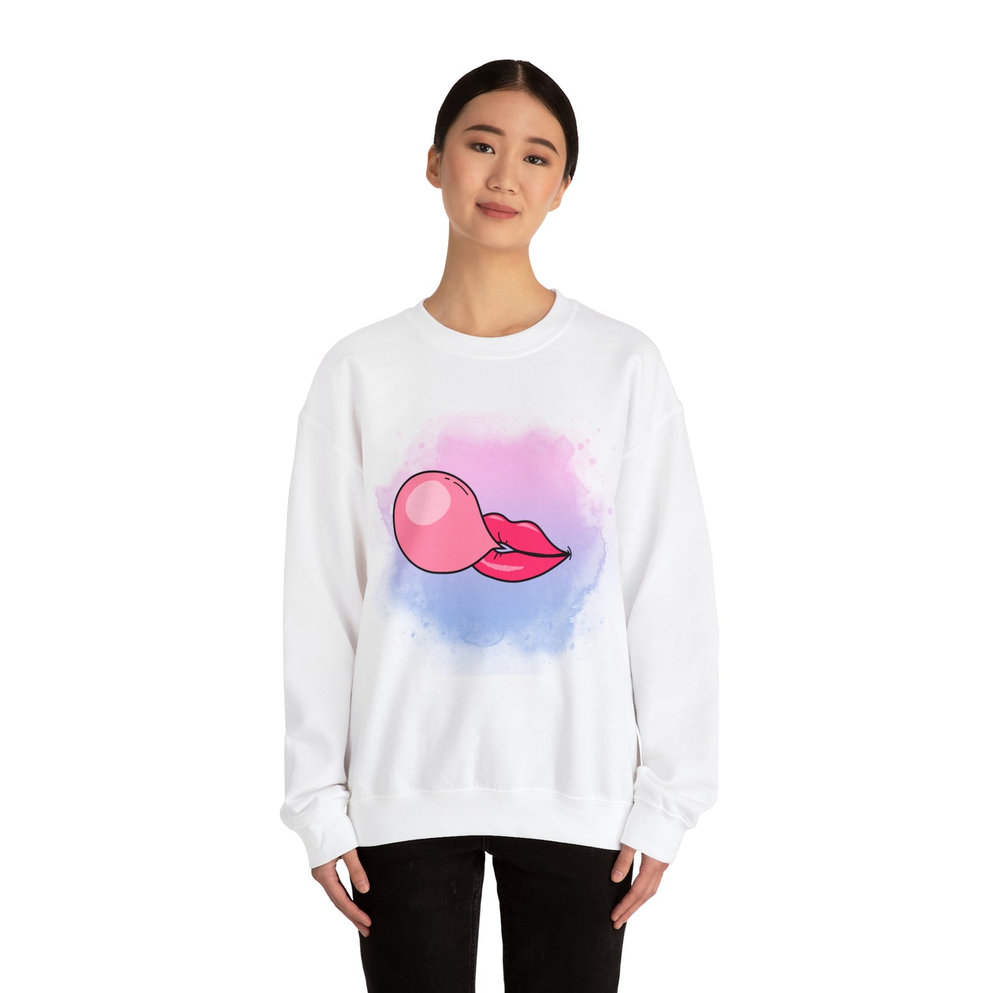 Bubble Gum kiss sweatshirt, Summer Bubblegum shirt, Birthday gift for her,Galantine travel sweatshirt,Unisex Heavy Blend Crewneck Sweatshirt