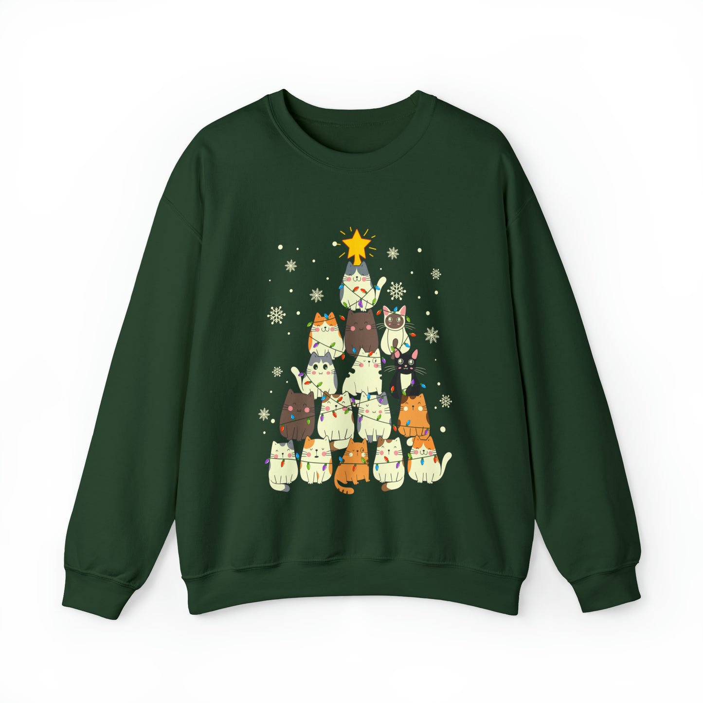 Cat Christmas sweater Kitty Christmas tree sweatshirt Family Cat lover gift for gift for him Merry Bright Christmas sweatshirt Christmas