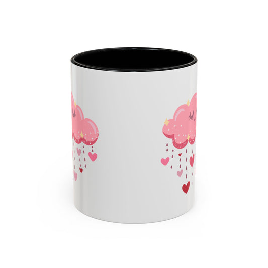 Happy pink cloud mug pink hearts mug Valentines day mug Galantines day Bestie giftforher gift tea Mug Coffee Gift for Mom vday gift girlboss