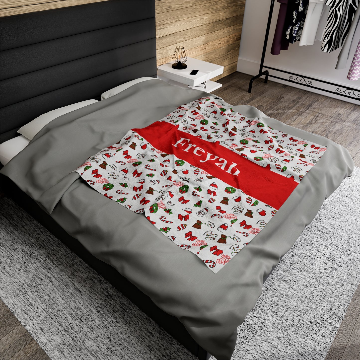 Christmas Blanket kids custom name christmas blanket Merry christmas personalized blanket Movie watching blanket Velveteen Plush Blanket