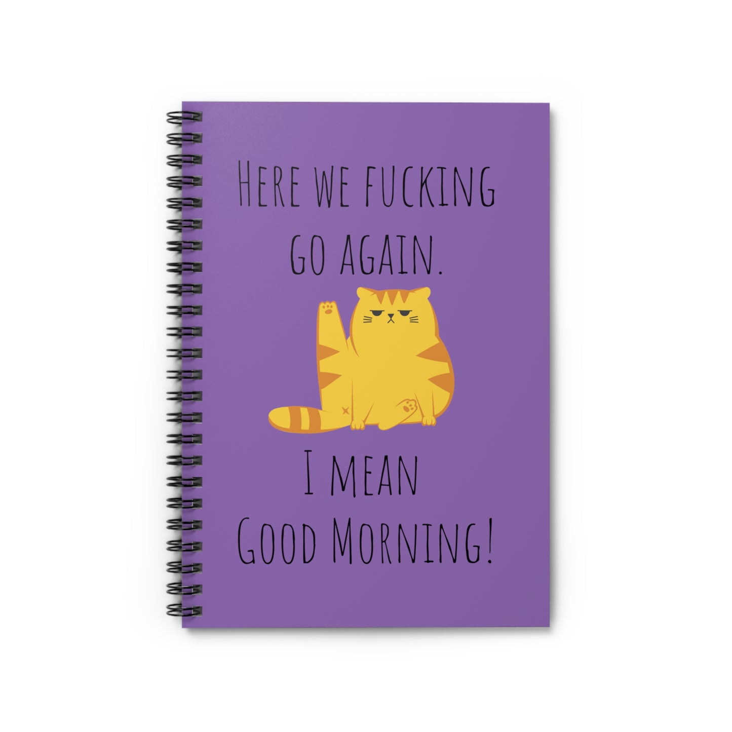 Grumpy cat notebook energy notebook bullet journal light purple Manifest Journal Bullet journal Spiral Notebook - Ruled Line