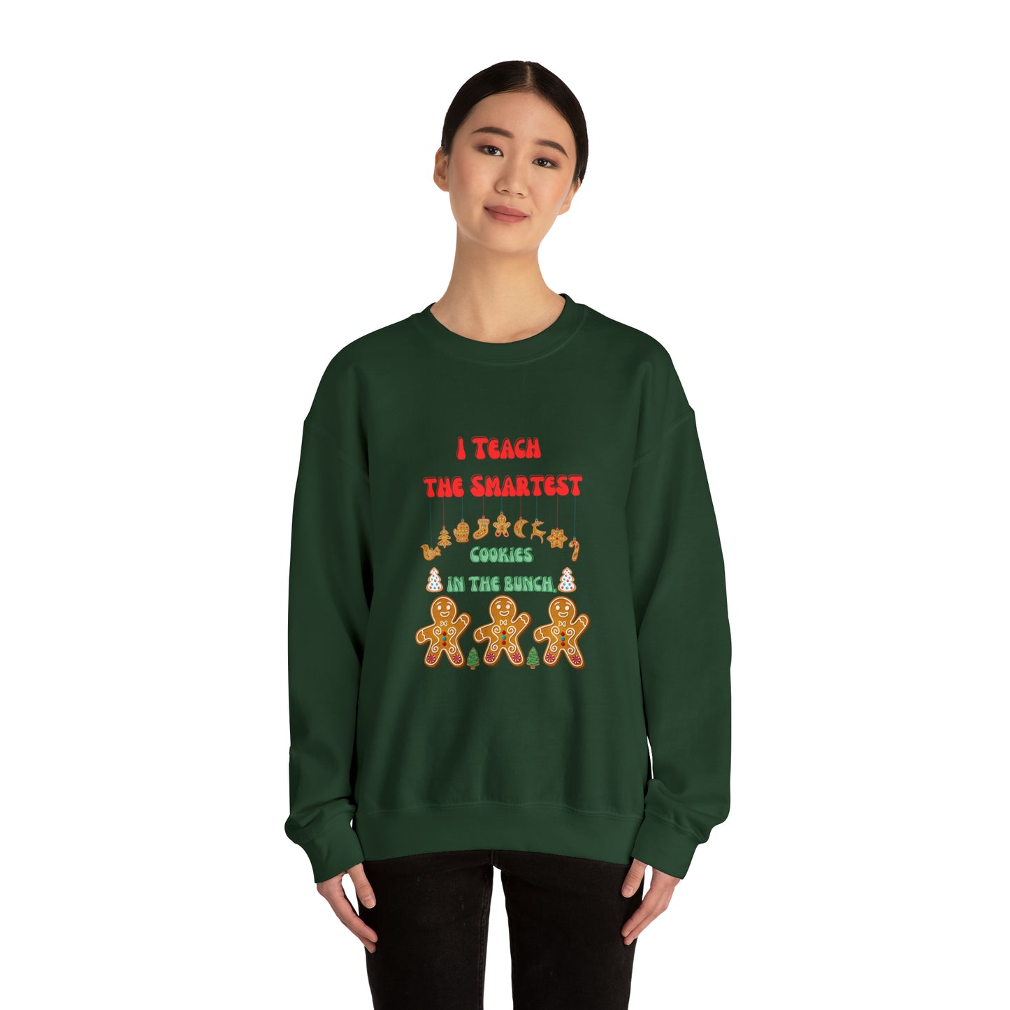 Smartest cookies sweater teacher Christmas sweater Christmas gingerbread cookies house sweatshirt Bright teacher Christmas gift for her