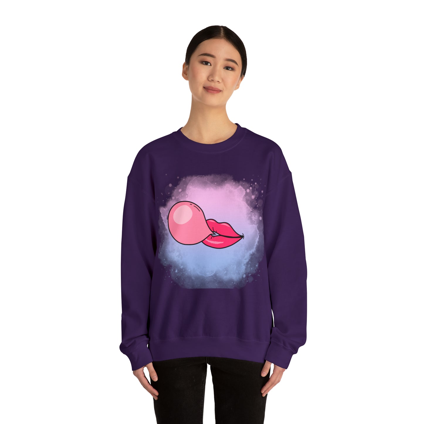 Bubble Gum kiss sweatshirt, Summer Bubblegum shirt, Birthday gift for her,Galantine travel sweatshirt,Unisex Heavy Blend Crewneck Sweatshirt