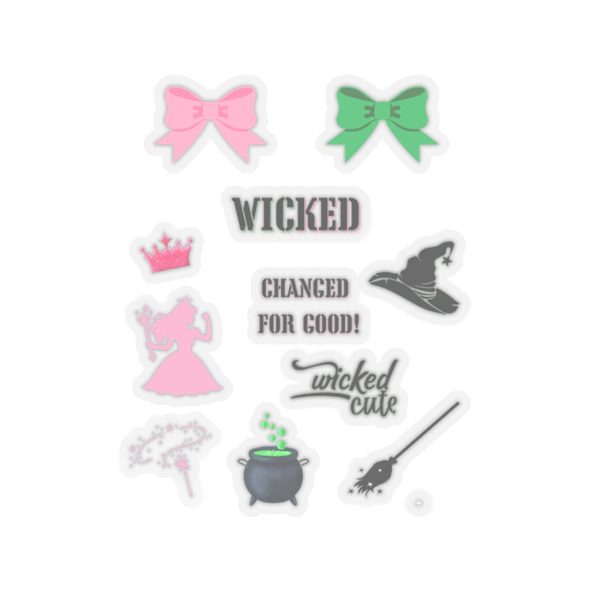 Wicked inspired sticker page new year new me sticker witchy sticker Magical AF sticker bestie sticker cauldron stickers bestfriend pink bow
