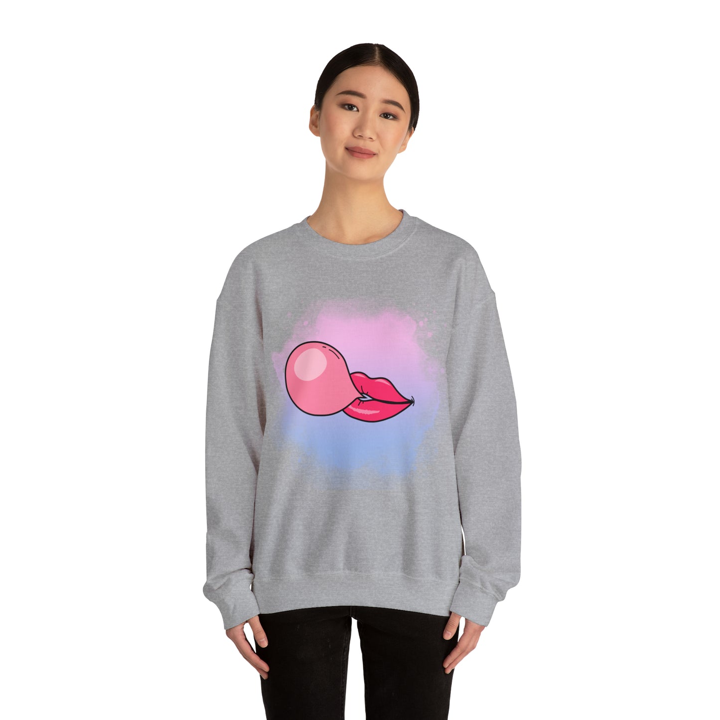 Bubble Gum kiss sweatshirt, Summer Bubblegum shirt, Birthday gift for her,Galantine travel sweatshirt,Unisex Heavy Blend Crewneck Sweatshirt