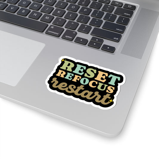 Reset Refocus Restart sticker Motivational sticker laptop Motivating sticker keep trying sticker loved gift for her gift for him girlboss