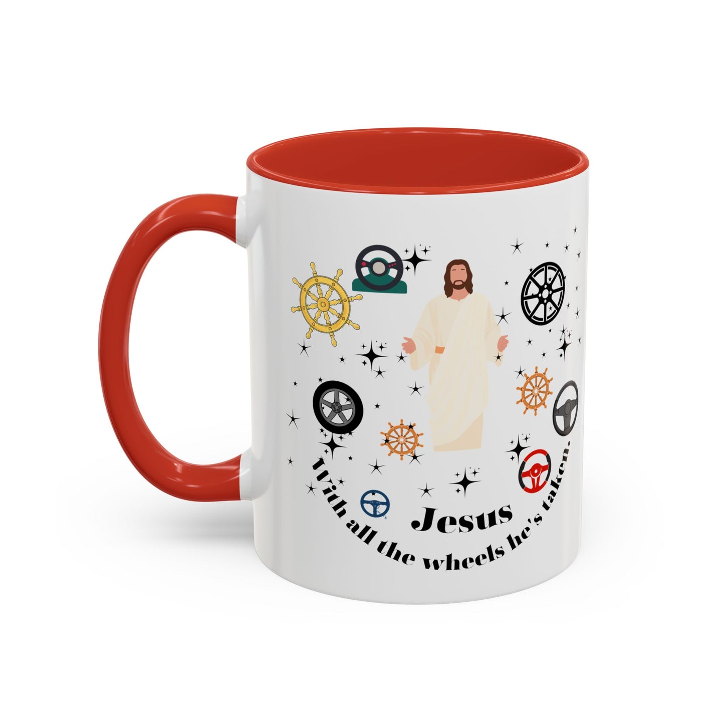 Funny Jesus mug Jesus take the wheel Radiate positivity mug Morning affirmation shining light Christmas gift for her gift for him bestiegift