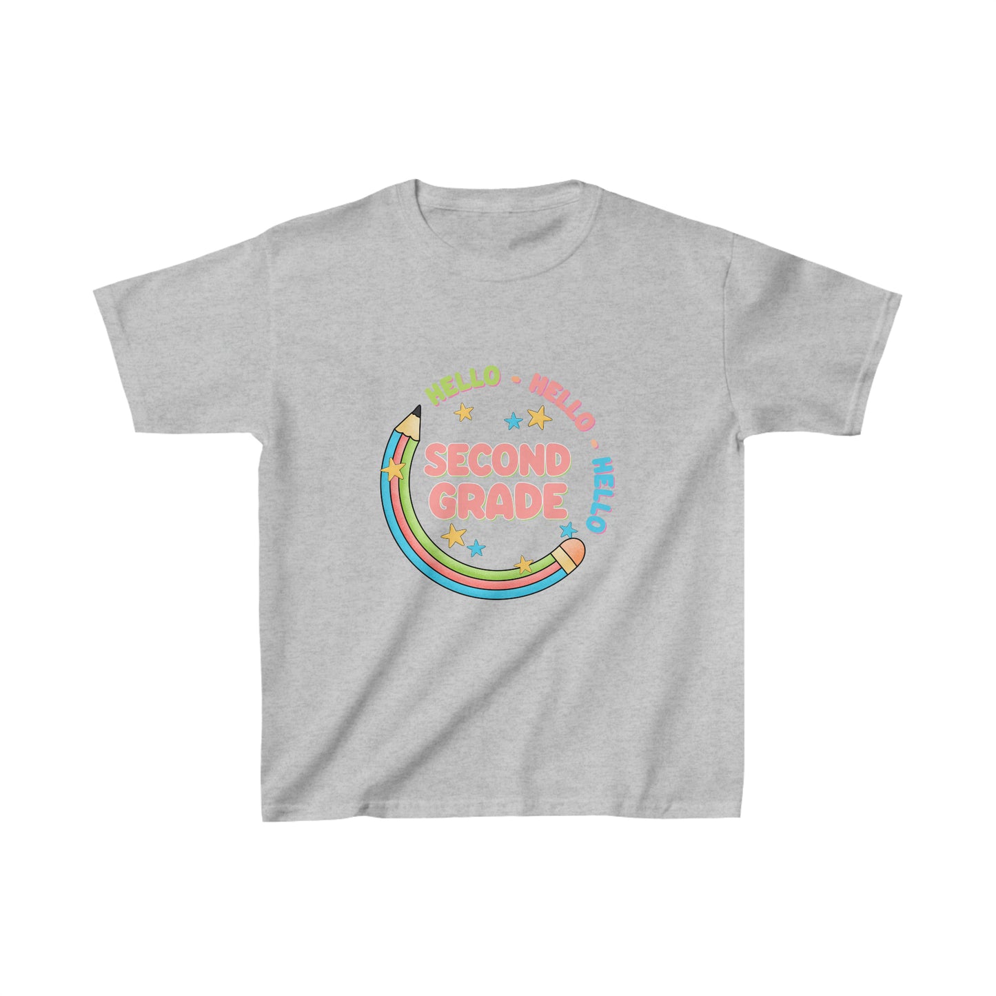 Hello second grade T shirt 2nd grade shirt Kids style Heavy Cotton Tee